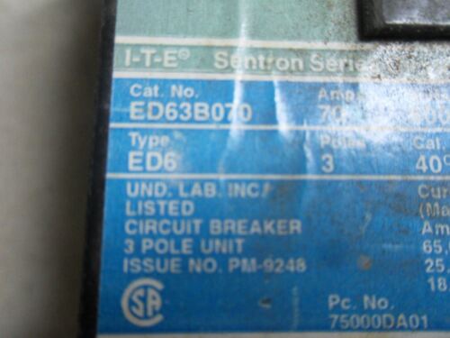 1 Siemens ED63B070 CIRCUIT BREAKER