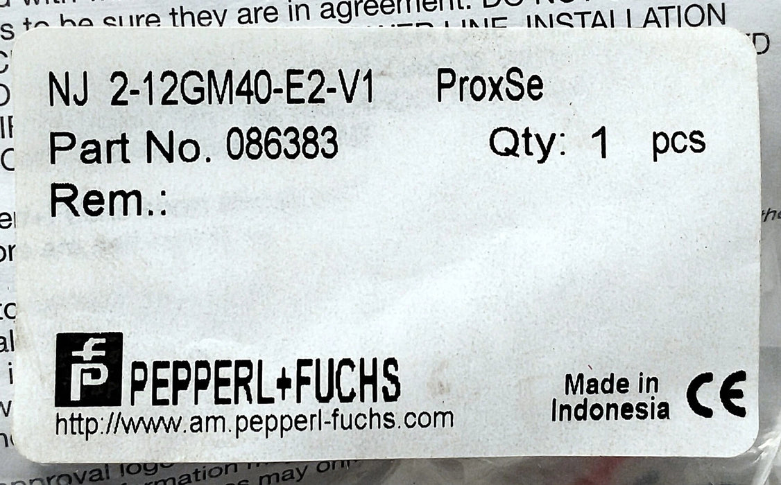 Pepperl Fuchs NJ2-12GM40-E2-V1 10-60 V DC Inductive Proximity Sensor