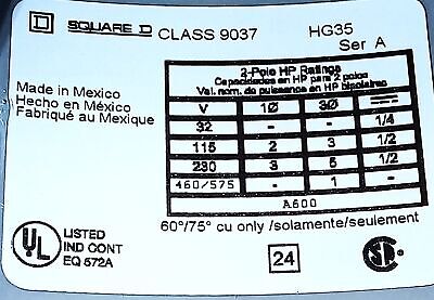 Square D 9037-HG35 Level/Float Switch Assembly