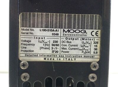 MOOG L180-510A-A1 230 V AC 36 A Servo Drive