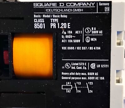 Square D 8501-PR1.20E 110/120 V AC 10 A Overload Control Relay