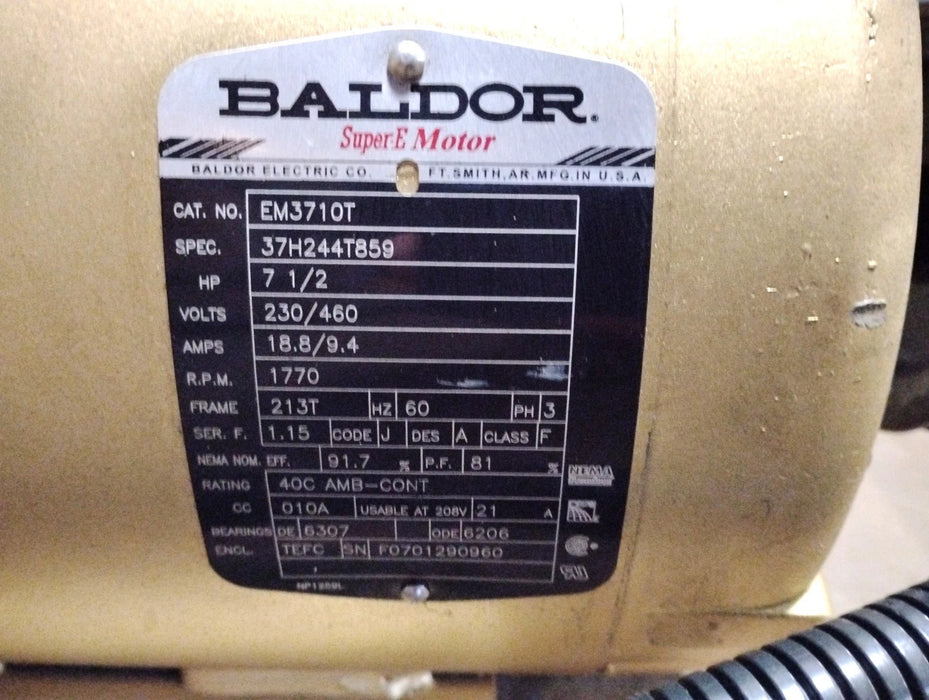 Baldor EM3710T 230/460 V 7.5 HP 1770 RPM Super-E Motor