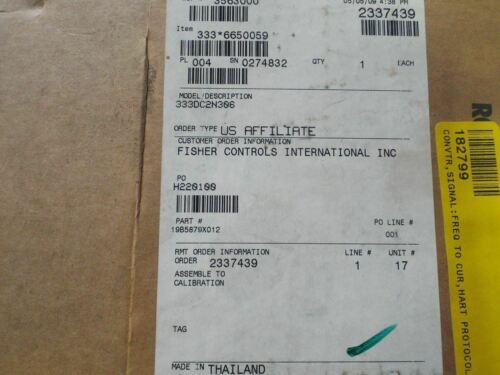 Fisher SIGNAL CONVERTER TRI-LOOP 333DC2N306