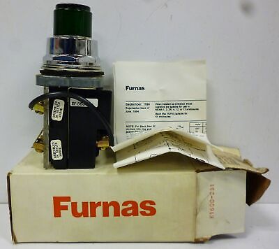 Furnas 52PA8D3A Oil Tight Green Push to Test Pilot Light