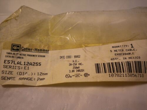 Cutler-Hammer Proximity Switch 12mm E57LAL12A2S5 20-250 VAC
