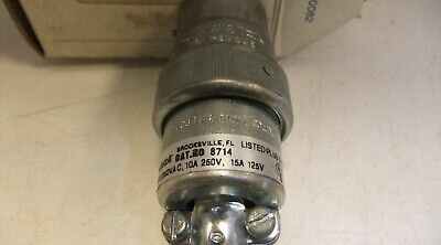 Russellstoll Plug 10A 250V 15A 125V Midget Ever-lok 8714