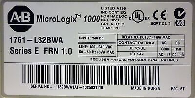 Allen-Bradley 1761-L32BWA MicroLogix 1000 PLC Input/Output Module