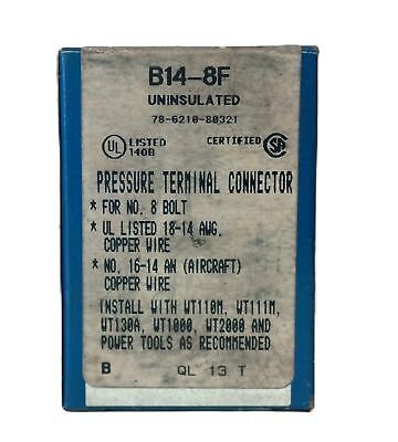 Thomas & Betts Non-Insulated #8 Fork Terminal Connector - Box of 69