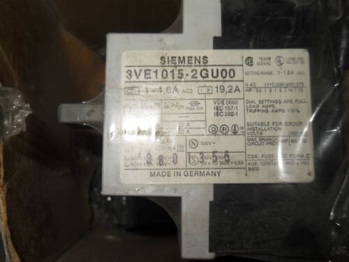 1 Siemens 3VE1015-2GU00 MOTOR PROTECTOR
