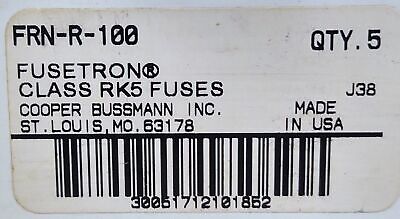 Bussmann FRN-R-100 FUSETRON 100 A Class RK5 Time-Delay Current-Limiting Fuse