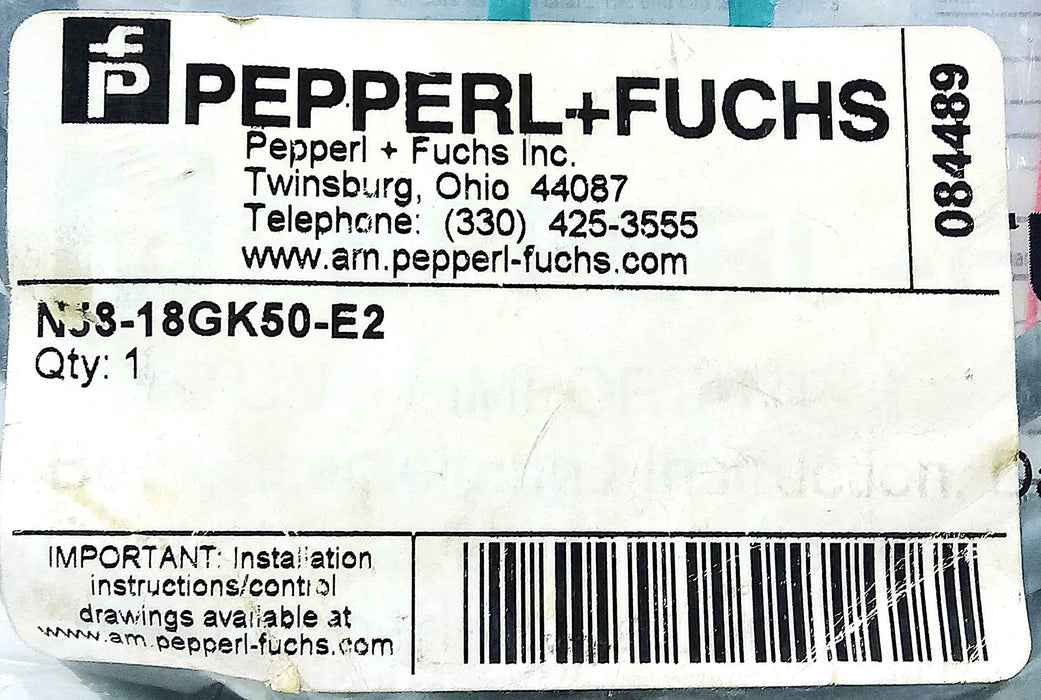 Pepperl Fuchs NJ8-18GK50-E2 084489 10-60 V DC Inductive Proximity Sensor