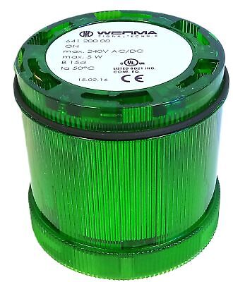 WERMA 641 200 00 12-240V Green Stacklight Lamp Holder No Lamp