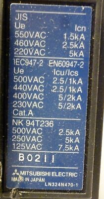 Mitsubishi NF50-CP-3P-15A 220VAC Molded Case Circuit Breaker