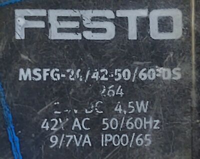 Festo MSFG-24/42-50/60 Solenoid Valve Coil with Adapter