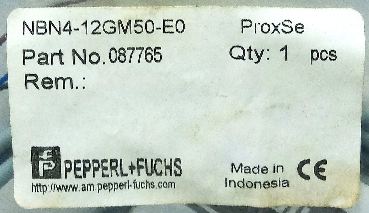 Pepperl Fuchs NBN4-12GM50-E0 087765 6-36 V DC Inductive Proximity Sensor