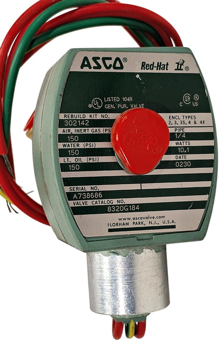 ASCO 8320G184 150 psi Solenoid Valve w/ 110/120 AC Coil
