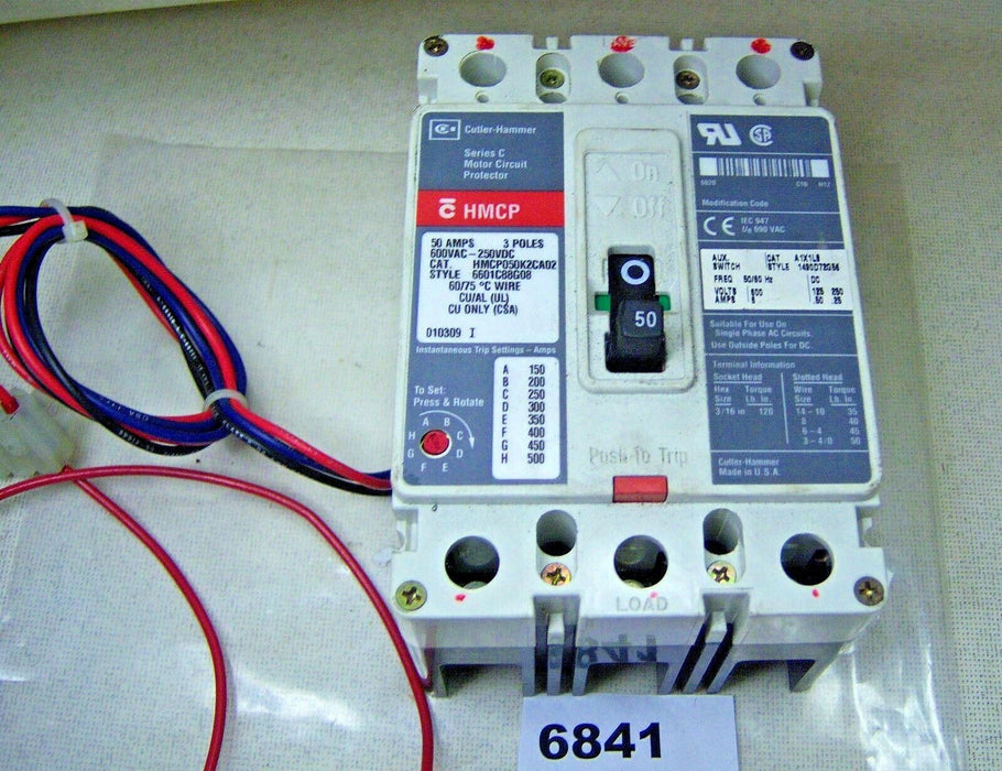 Cutler-Hammer HMCP050K2CA02 50A 3P Circuit Breaker 250VDC