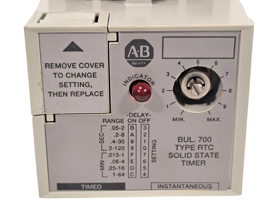 Allen-Bradley 700-RTC00000U1 120 V AC/DC 5 A Adjustable Solid State Timing Relay