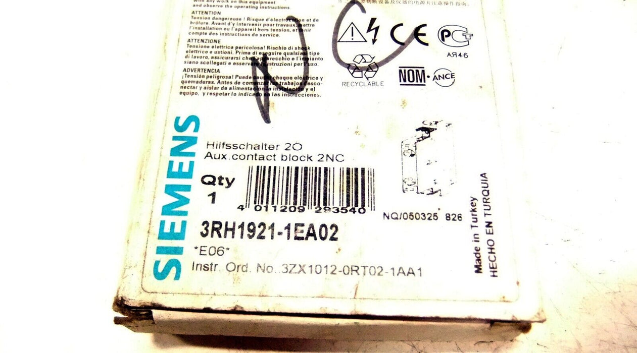 Siemens Auxiliary Contact Block 3RH1921-1EA02