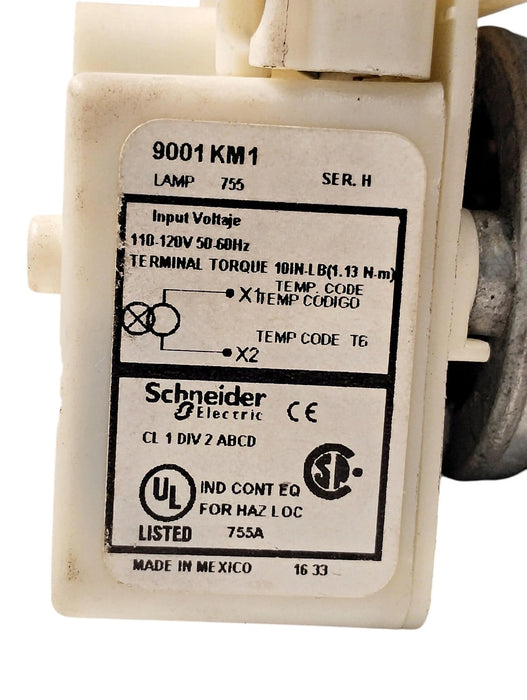 Square D 9001KP1G9 120 V AC Green Incandescent Pilot Light w/ Legend Plate