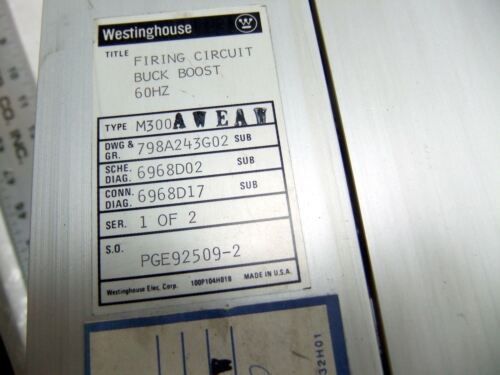 Westinghouse 100P104H01B / M300AWEAW 798A243G02 Firing Circuit Buck Boost