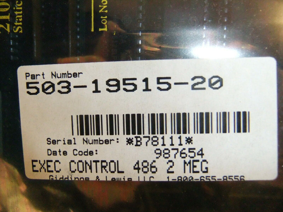Giddings Exec Control Board 503-19515-20