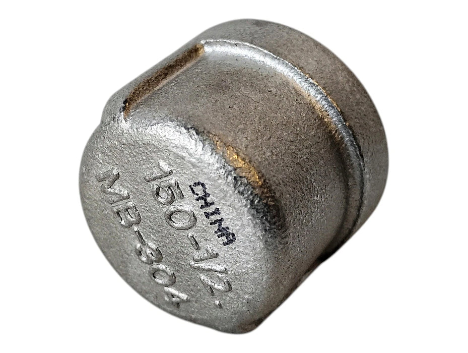 Merit Brass K416-08 1/2" FNPT 150 lb 304 SS Banded Pipe Cap - Lot of 21