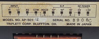 Triplett AP-501-12 4 Digit Digtal Panel Meter