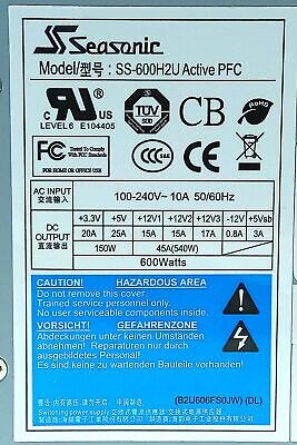 Seasonic SS-600H2U 100-240 V 10 A Switch Mode Power Supply