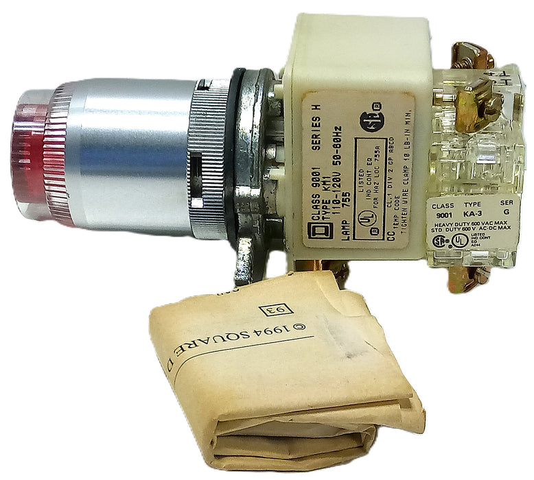 Allen-Bradley 9001-TP-41 R3 110-120 V AC Red Illuminated Pushbutton