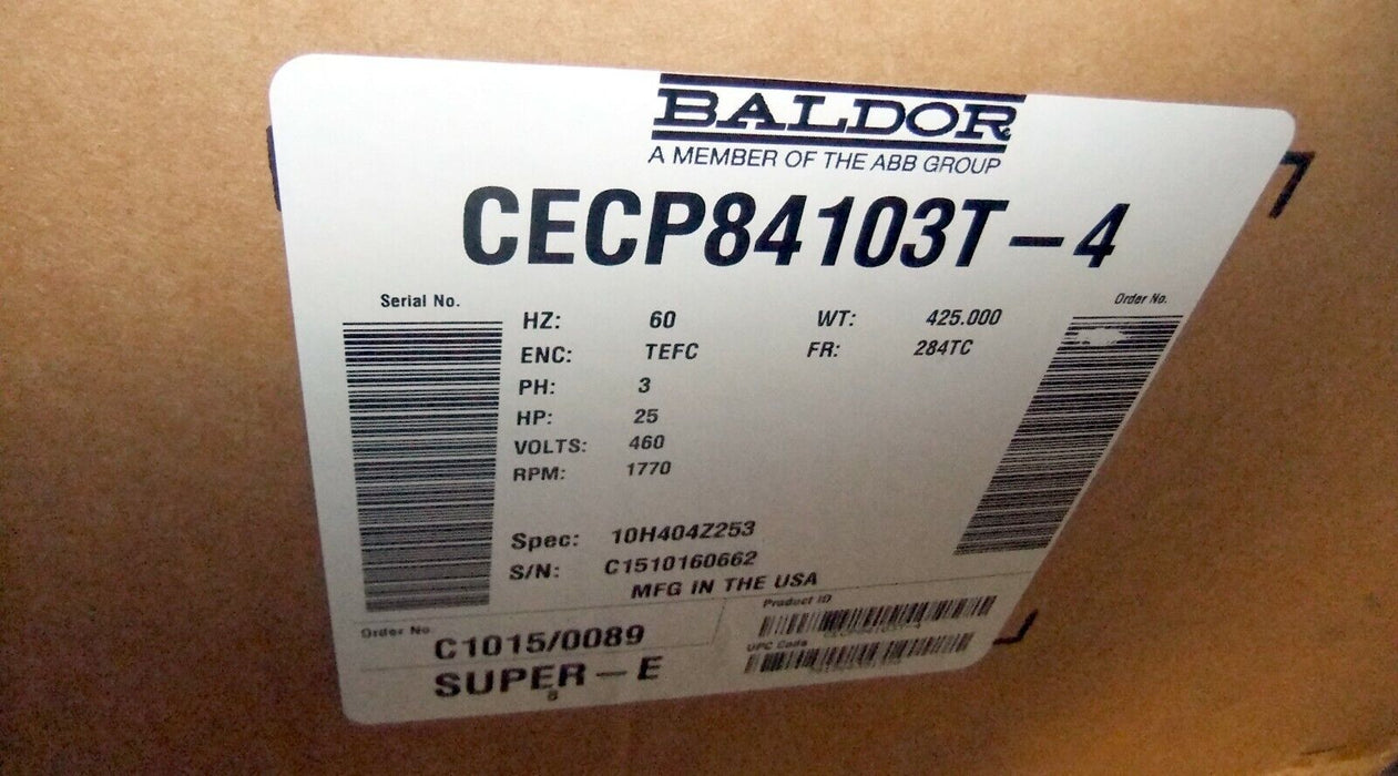 Baldor 25HP Motor CECP84103T-4