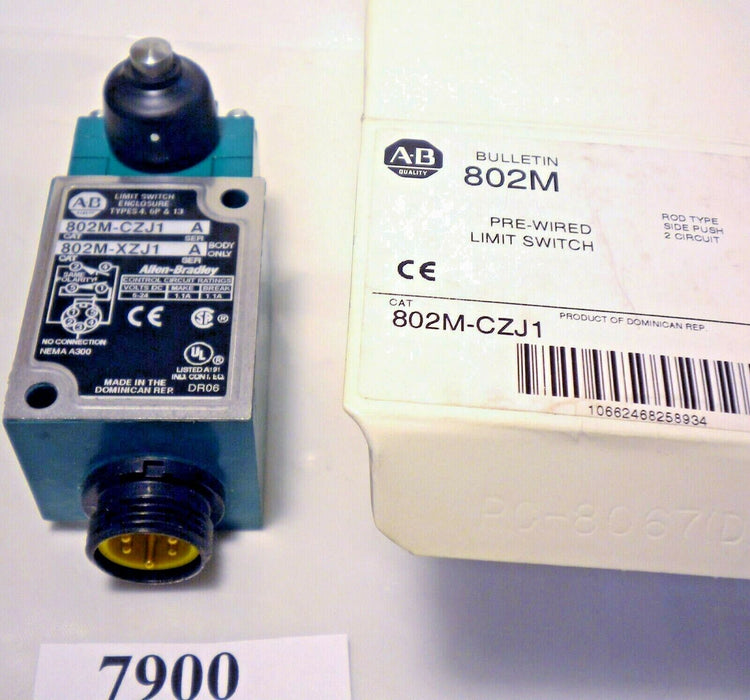 Allen-Bradley Limit Switch 802M-CZJ1 Rod Type Side Push 2 Circuit