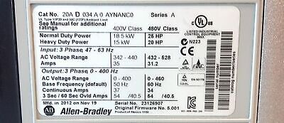 Allen-Bradley 20AD034A0AYNANC0 480 V AC PowerFlex 70 Variable Frequency Drive