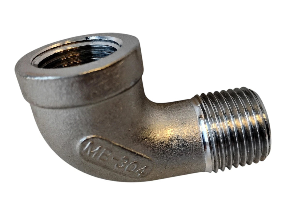 Merit Brass K403-08 1/2" MNPT x FNPT 90 Deg 304 SS Street Elbow
