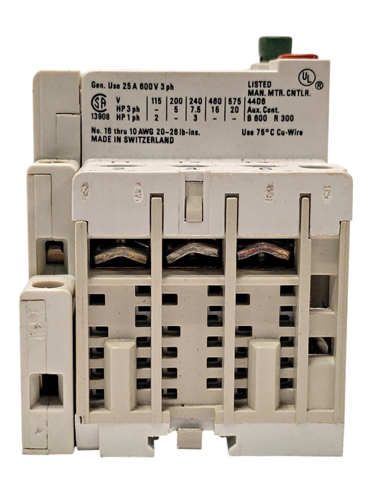 Allen-Bradley 140-MN-0400 Ser C 660 V AC 2.4-4.0 A Manual Starter w/ 140-A11 Aux