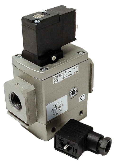 SMC EAV4000-F04-5DZ-Q 1.0 MPa Soft Start Up Solenoid Valve w/ 24 V DC Coil