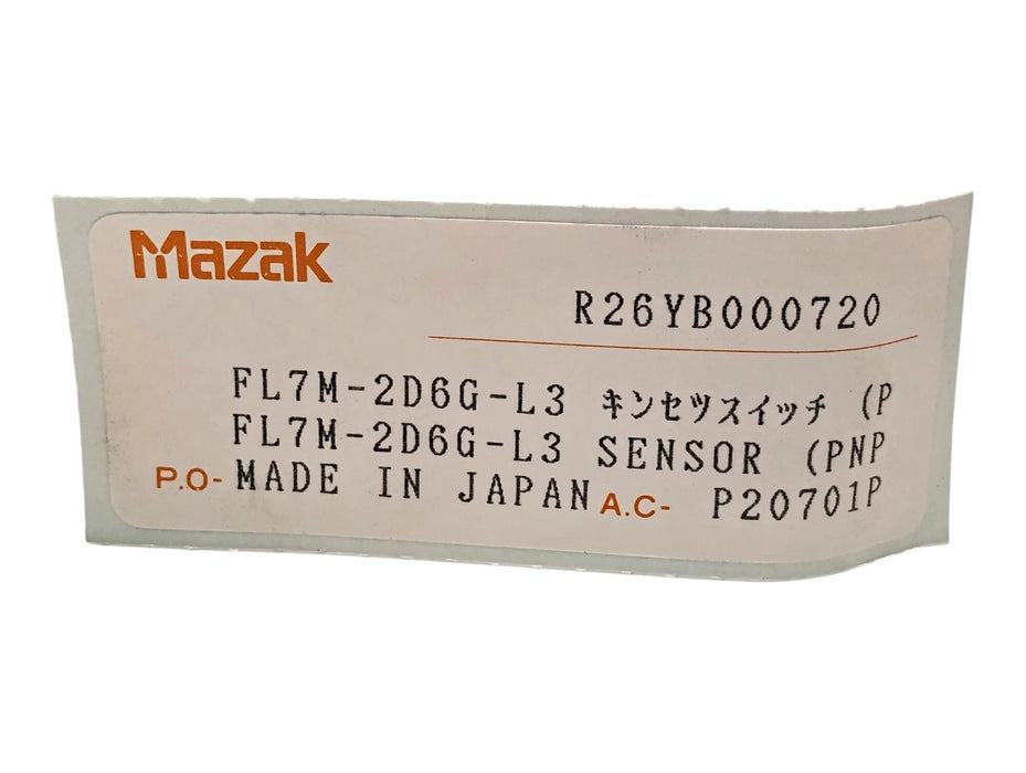 Mazak FL7M-2D6G-L3 R26YB000720 10-30 V DC Shielded Inductive Proximity Sensor