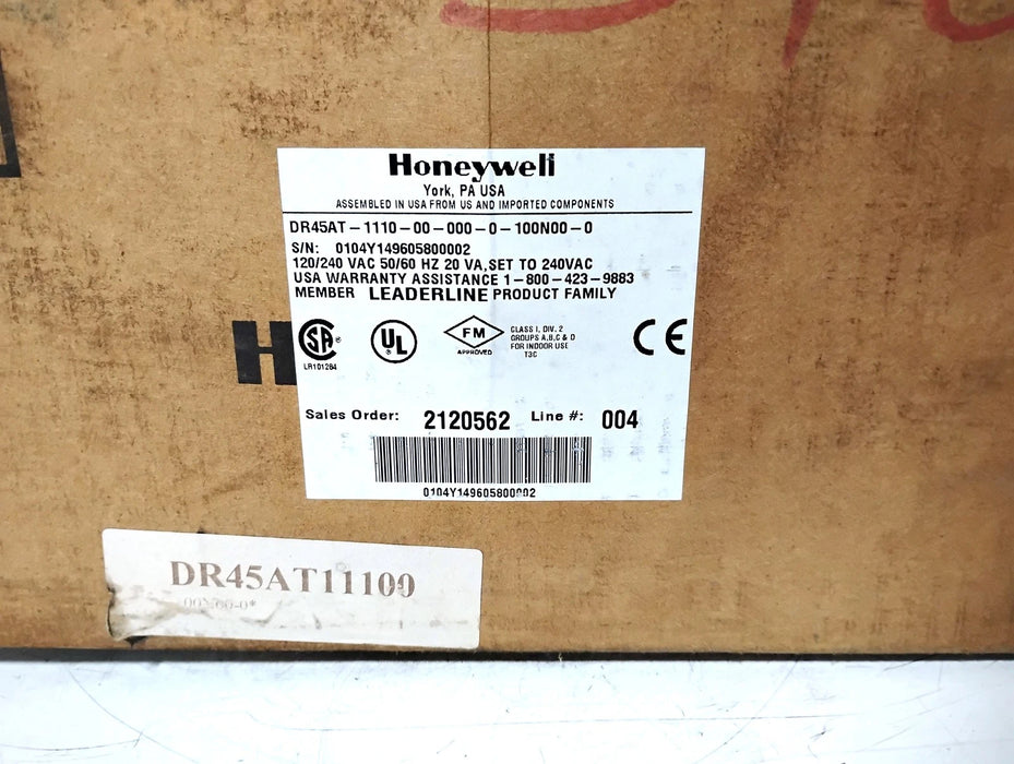 Honeywell DR45AT-1110-00-000-0-100N00-0 120/240 V AC 12" Truline Chart Recorder