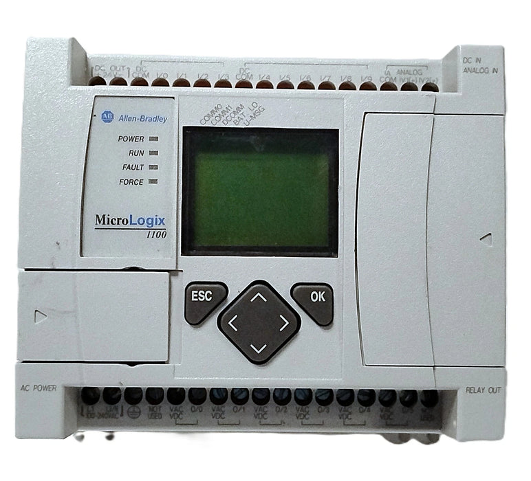 Allen-Bradley 1763-L16BWA Ser B FW 12 MicroLogix 1100 120-240 VAC PLC Controller