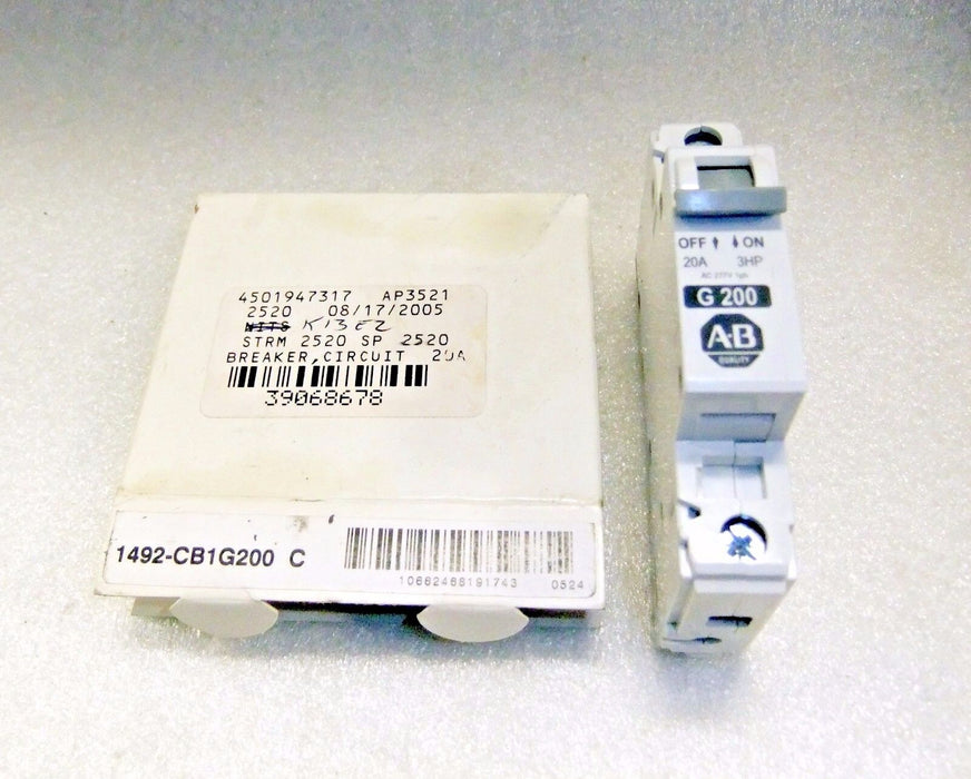 Allen-Bradley Circuit Breaker 1492-CB1G200 20A 1P 277VAC