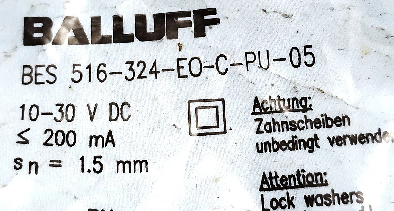 Balluff BES 516-324-EO-C-PU-05 BES01AH 10-30 V DC Inductive Proximity Sensor