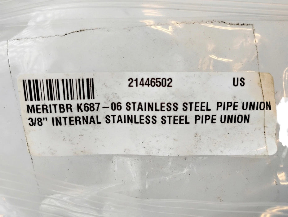 Merit Brass K687-06 3/8" FNPT 316 Stainless Steel Pipe Union