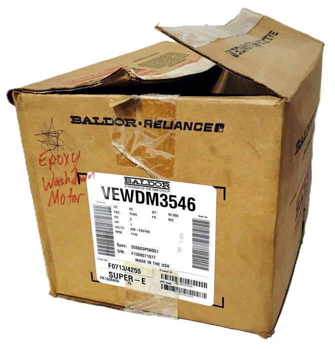 Baldor VEWDM3546 230/460 V 1770 RPM 1 HP Wash Down Motor