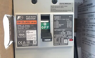 Fuji Electric BW125JAGU-3P100 100 A 3 P 600 V AC 250 V DC Circuit Breaker
