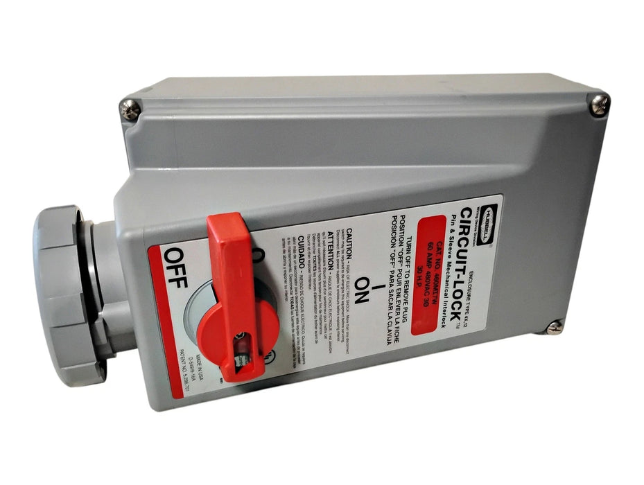 Hubbell HBL460MI7W 480 V AC 60 A CIRCUIT-LOCK Pin & Sleeve Mechanical Interlock
