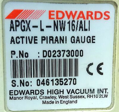Edwards APGX-L-NW16/ALI D02373000 Pirani Vacuum Gauge