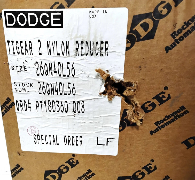 Dodge 26QN40L56 26Q40L56 40:1 Nylon Tigear 2 Right Angle Gear Reducer