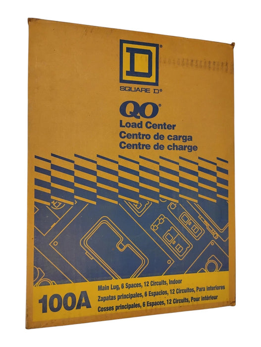 Square D QO6-12L100S 120/240 V AC 100 A Main Lug Load Center w/ 6 Spaces