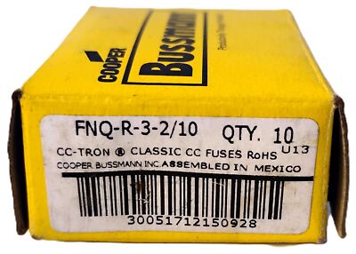Bussmann FNQ-R-3-2/10 3.2 A CC-TRON Current-Limiting Time-Delay Fuses - Lot of 8