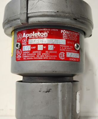 Appleton ACP6034BC 600 V AC / 250 V DC 60 A 4 P 3-Wire POWERTITE Plug